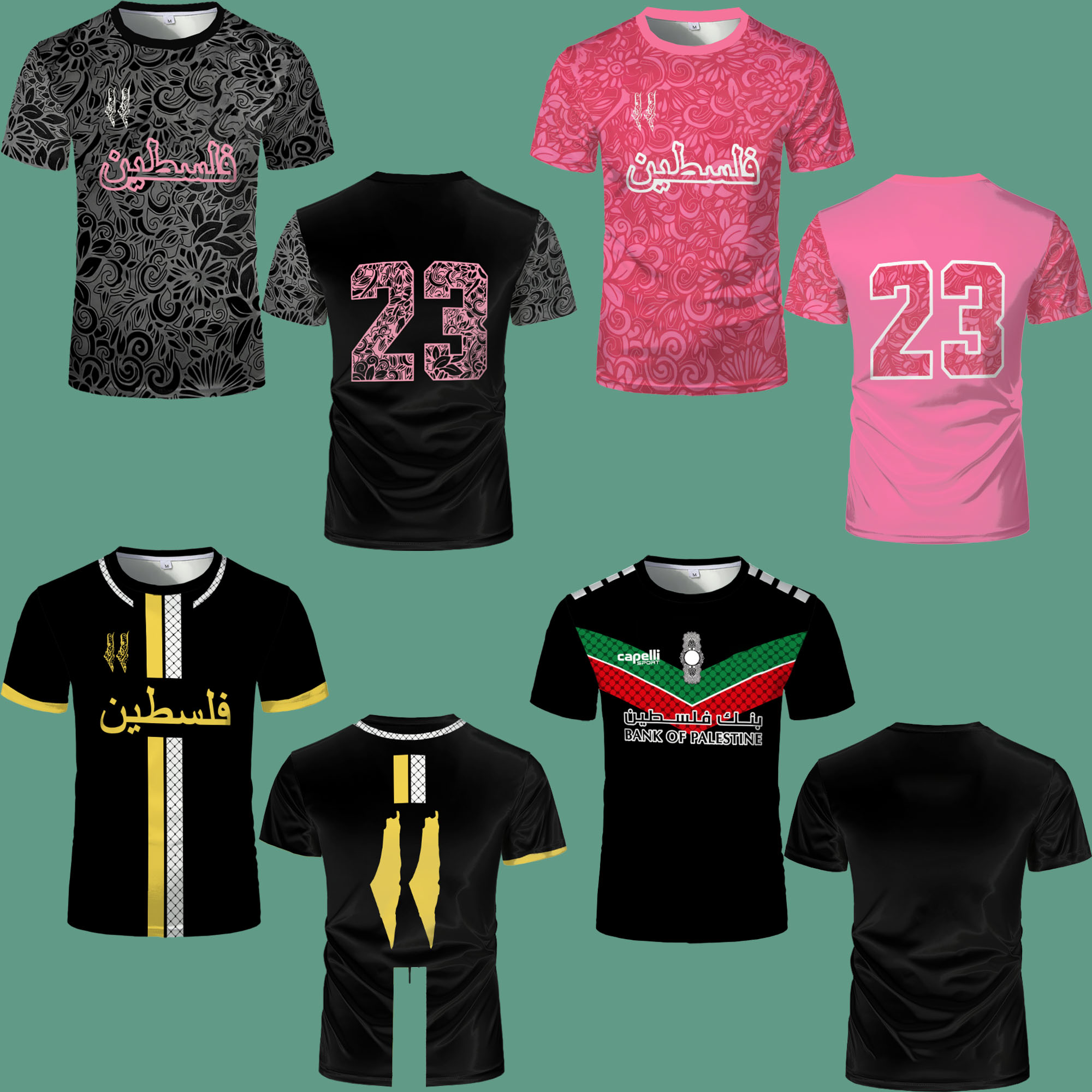 Outdoor Lighting Jersey - Jersey Sepak Bola Palestina 3D Cetak