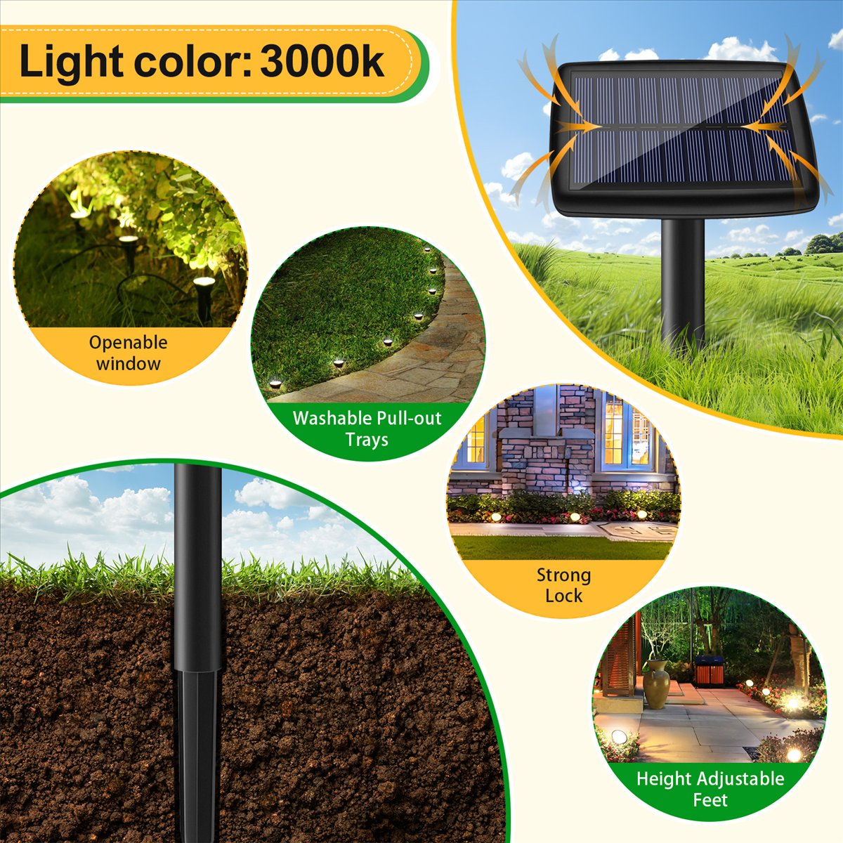 Solar Path Light - Y17A 10 in 1 Lampu Tenaga
