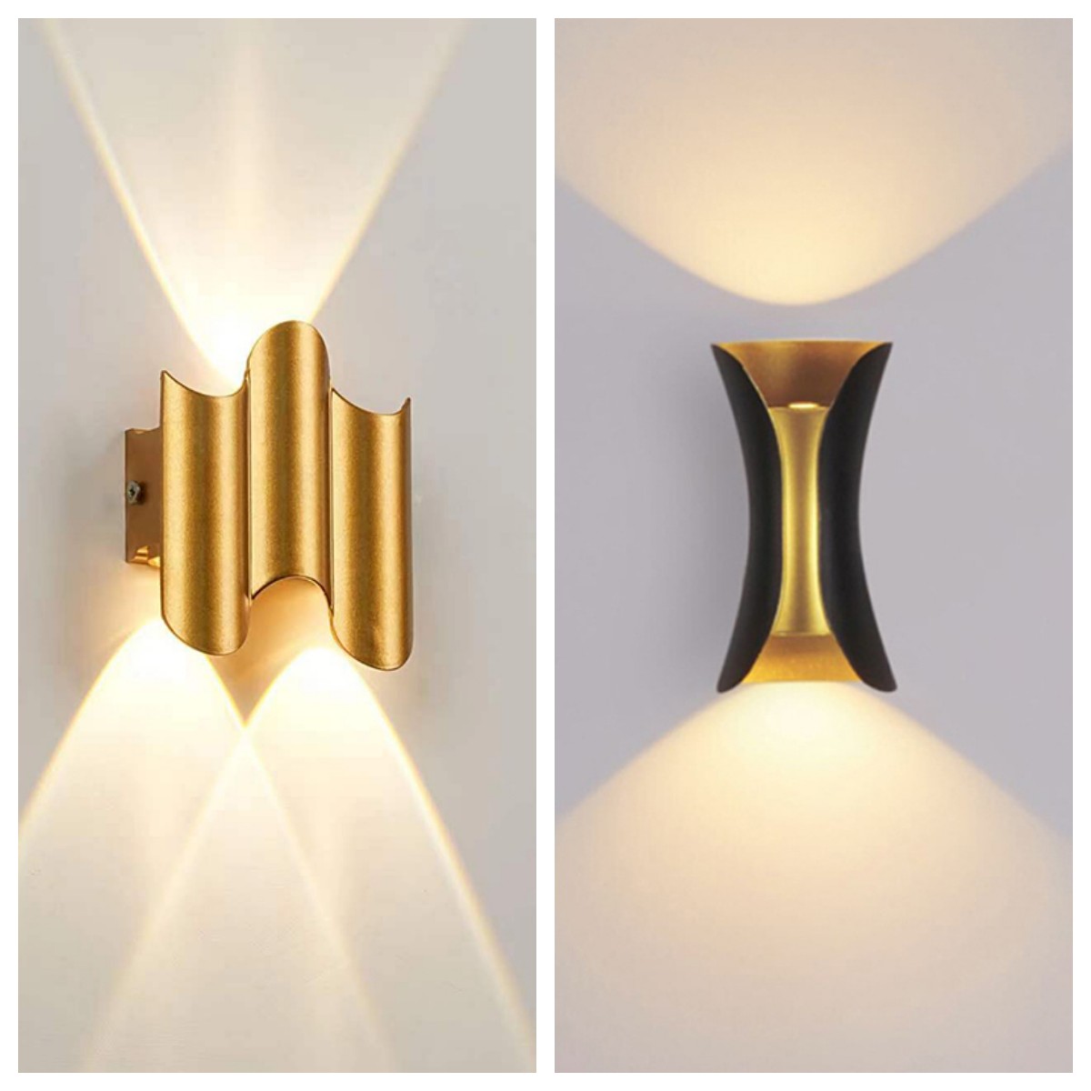Outdoor Lighting Lux - Bodi emas aluminium lampu dinding LED