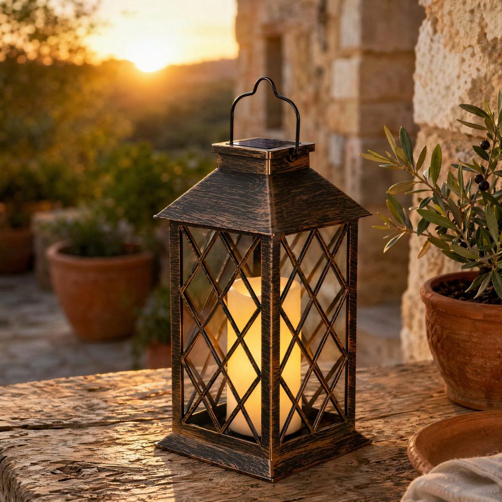 Outdoor Lighting Yard - Lentera Surya Retro, Lentera Lilin Surya