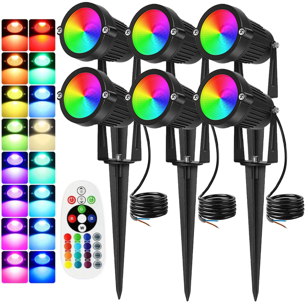 Outdoor Lighting Yard - Lampu Lanskap RGBW 10W dengan Remote