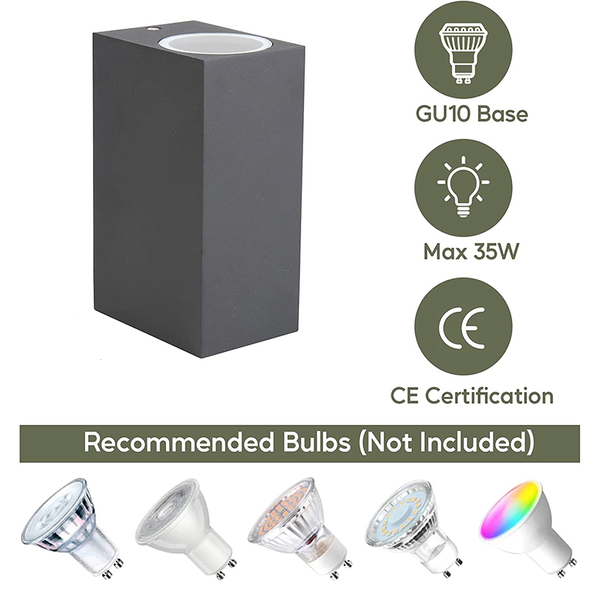 Hitam/Putih Aluminium GU10 Bas - Outdoor Lighting Lux ulasan dan harga