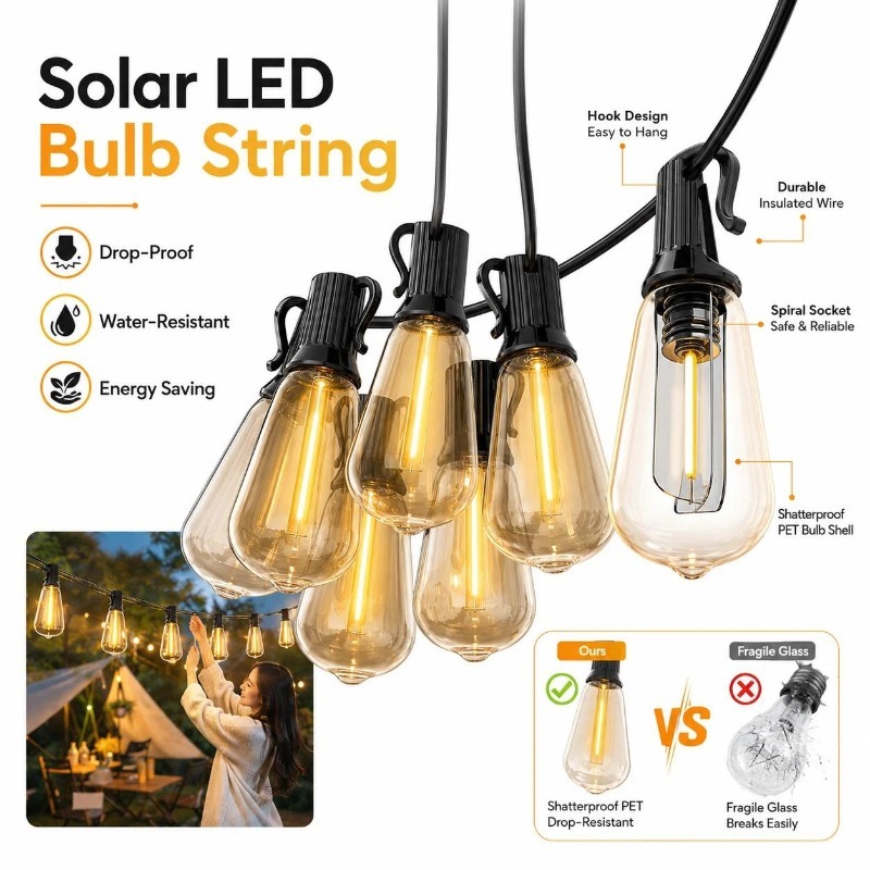 Lampu String LED Tenaga Surya  - Solar Path Light ulasan dan harga